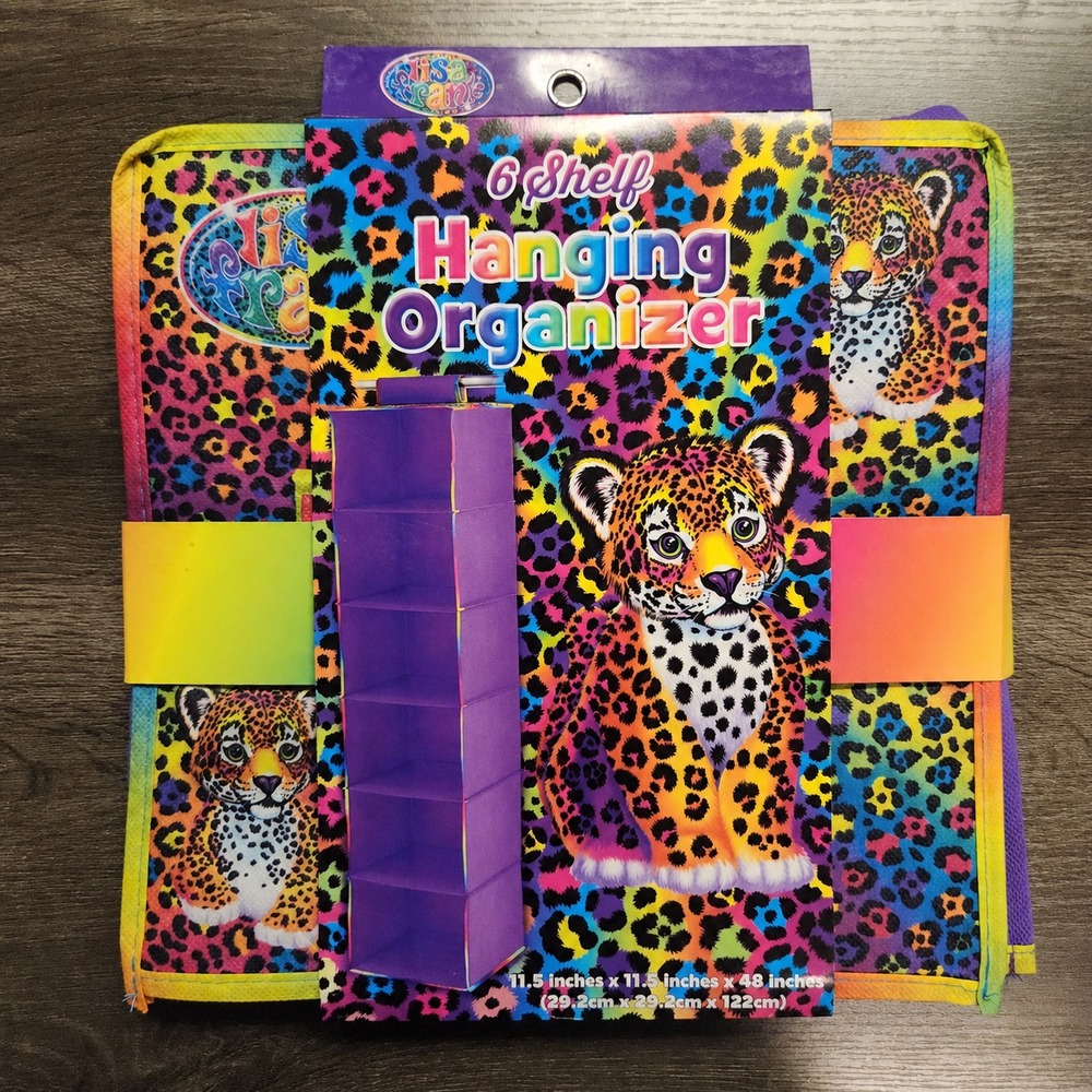 Lisa Frank Hanging Closet Organizer Hunter Leopard Cub  11.5 x 11.5 x 48 NEW